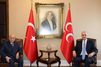 TBMM Başkanı Kurtulmuş, MHP Genel Başkanı Bahçeli'yi ziyaret etti