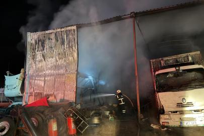 Ağır vasıta servisinde yangın