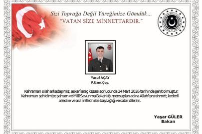 Ağrı’da askeri araç kazası: 1 uzman çavuş şehit oldu