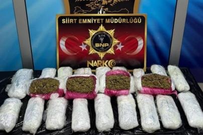 Siirt’te uyuşturucu operasyonu: 9 kilo 700 gram esrar ele geçirildi