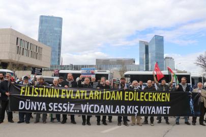 ABD Büyükelçiliği önünde 'Filistinli esirlere idam yasası' protestosu