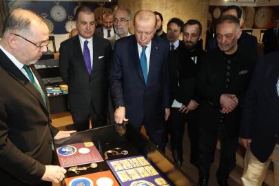Cumhurbaşkanı Erdoğan, 'Muhteşem Cep Saatleri Koleksiyonu' sergisini ziyaret etti