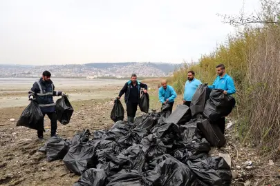 Kocaeli'de ekipler 50 torba atığı doğadan uzaklaştırdı