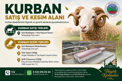 Siirt’te Kurban Bayramı için satış ve kesim alanları belirlendi