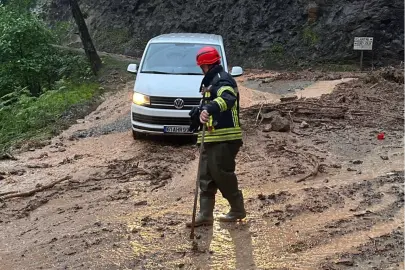 Trabzon Araklı’da sel mağdurlarına itfaiye yardımı