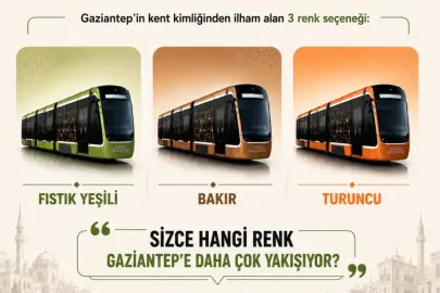Gaziantepliler tramvay renklerini kendileri netleştirecek