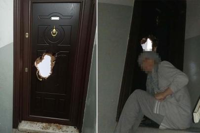 Komşusunun kapısını matkapla kırdı