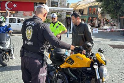 Bodrum'da motosiklet sürücülerine denetim