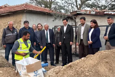 Edirne İbriktepe Köyü'nde doğal gaz çalışmaları incelendi