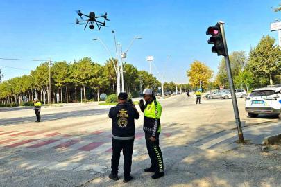 Elazığ’da KPSS adaylarının kullandığı yollar dronla denetlendi