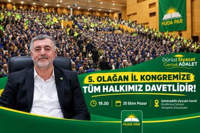HÜDA PAR Diyarbakır İl Başkanlığı 5'inci Olağan Kongre'sini gerçekleştiriyor
