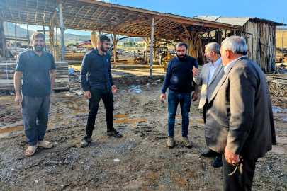 HÜDA PAR heyetinden Kovancılar'daki sel bölgesine ziyaret