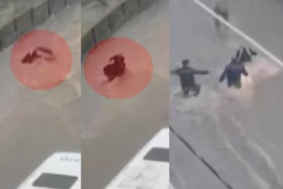 İstanbul'u sağanak ve fırtına vurdu. Yollar göle döndü, bir kadın suya kapıldı