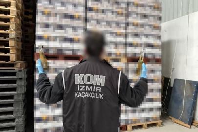 İzmir'de büyük kaçak içki operasyonu: 3 milyon 800 bin liralık kaçak içki ele geçirildi