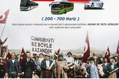 Kocaeli’de 29 Ekim’de toplu ulaşım ücretsiz