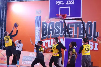 Konya'da 3x3 basketbol turnuvası heyecanı