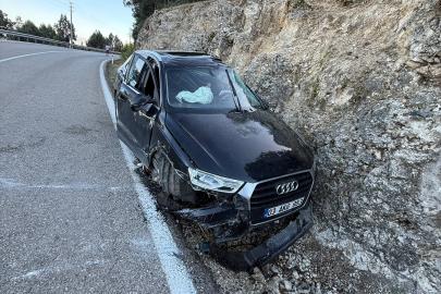 Şarampole savrulan otomobilin sürücüsü yaralandı
